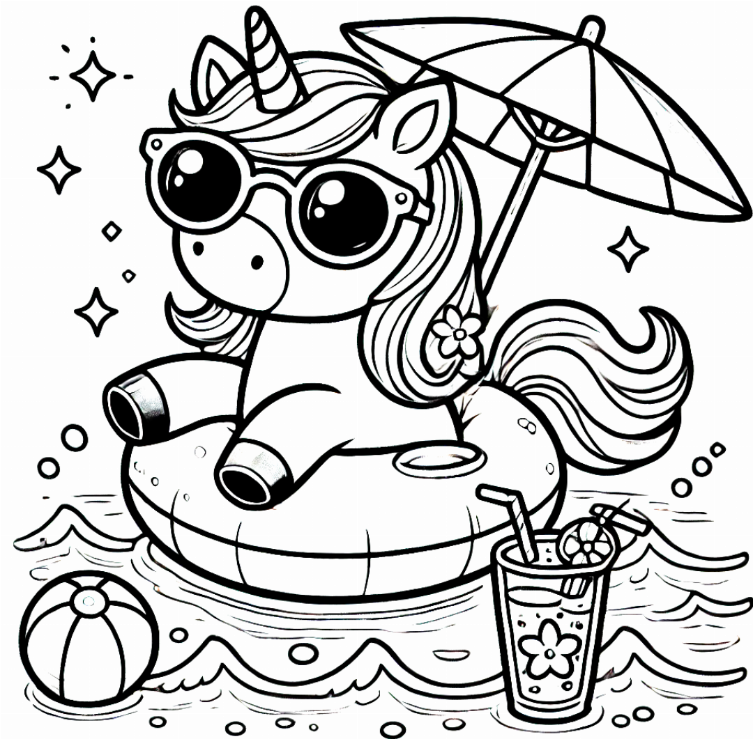 Unicornio en la pileta