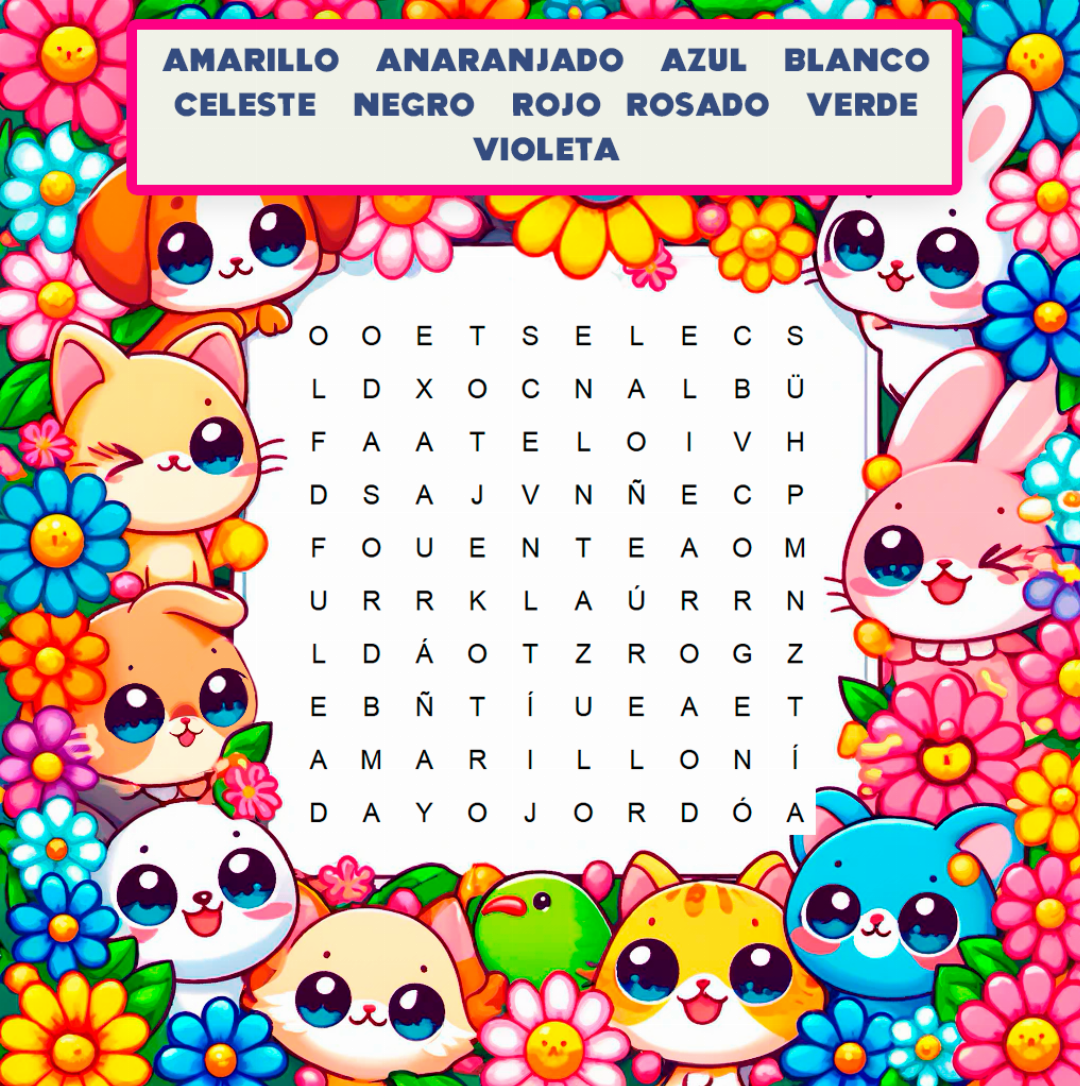 Sopa de letras de colores